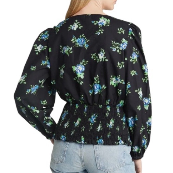 NWT Nordstrom VERO MODA Bella Sanna Floral
Print Cotton Blouse Size Medium - Picture 3 of 10
